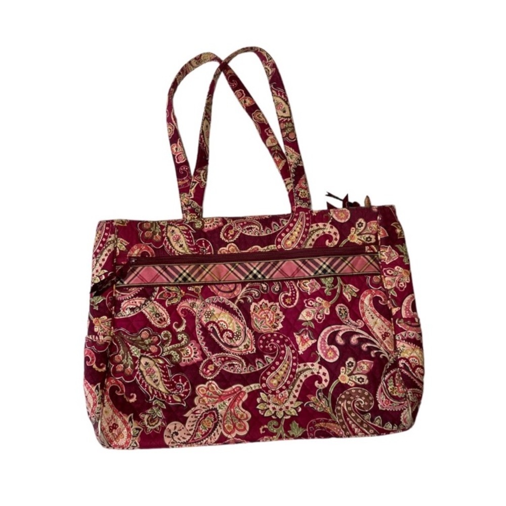 Vera Bradley Retired Piccadilly Plum Laptop Shoulder Bag